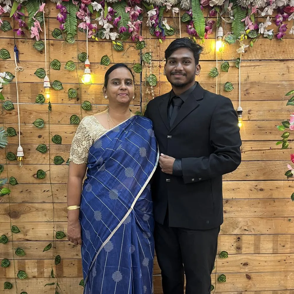 Polaroid of Aro with his mom Gomathi